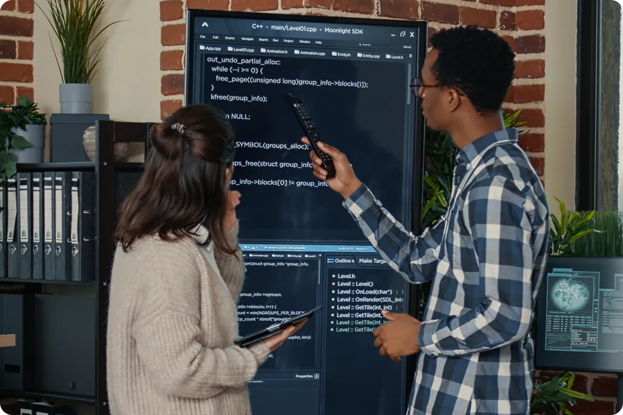 Interns learning backend development with Icanio Tech School mentors
