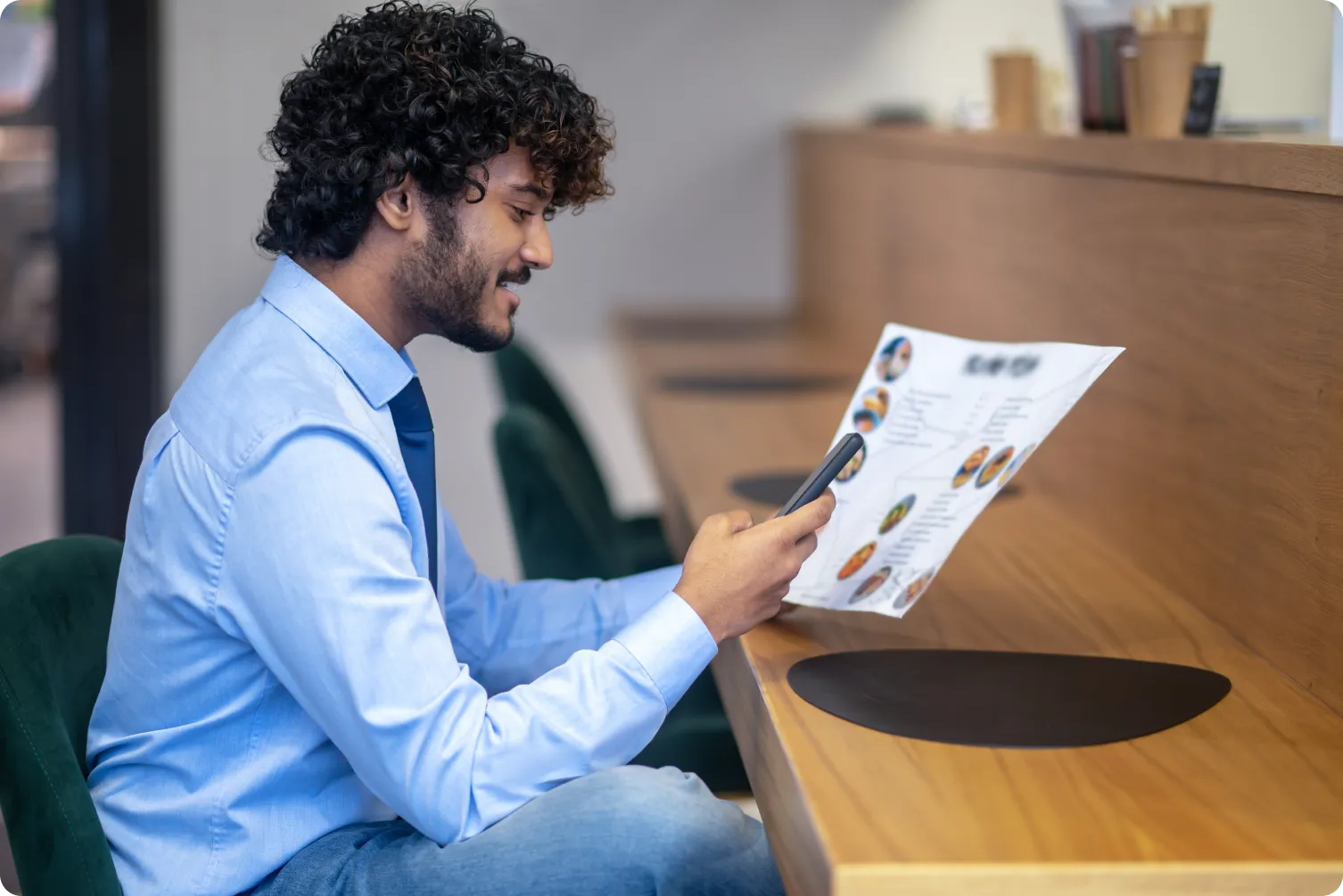 Student reviewing course options to choose a domain